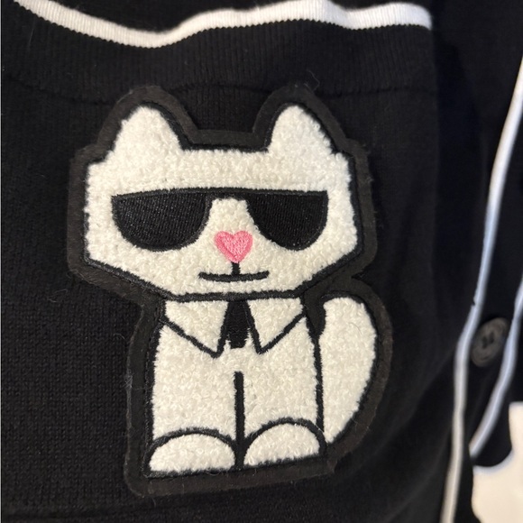 Karl Lagerfeld Logo Patch Varsity Cardigan. Size XL - Picture 5 of 8